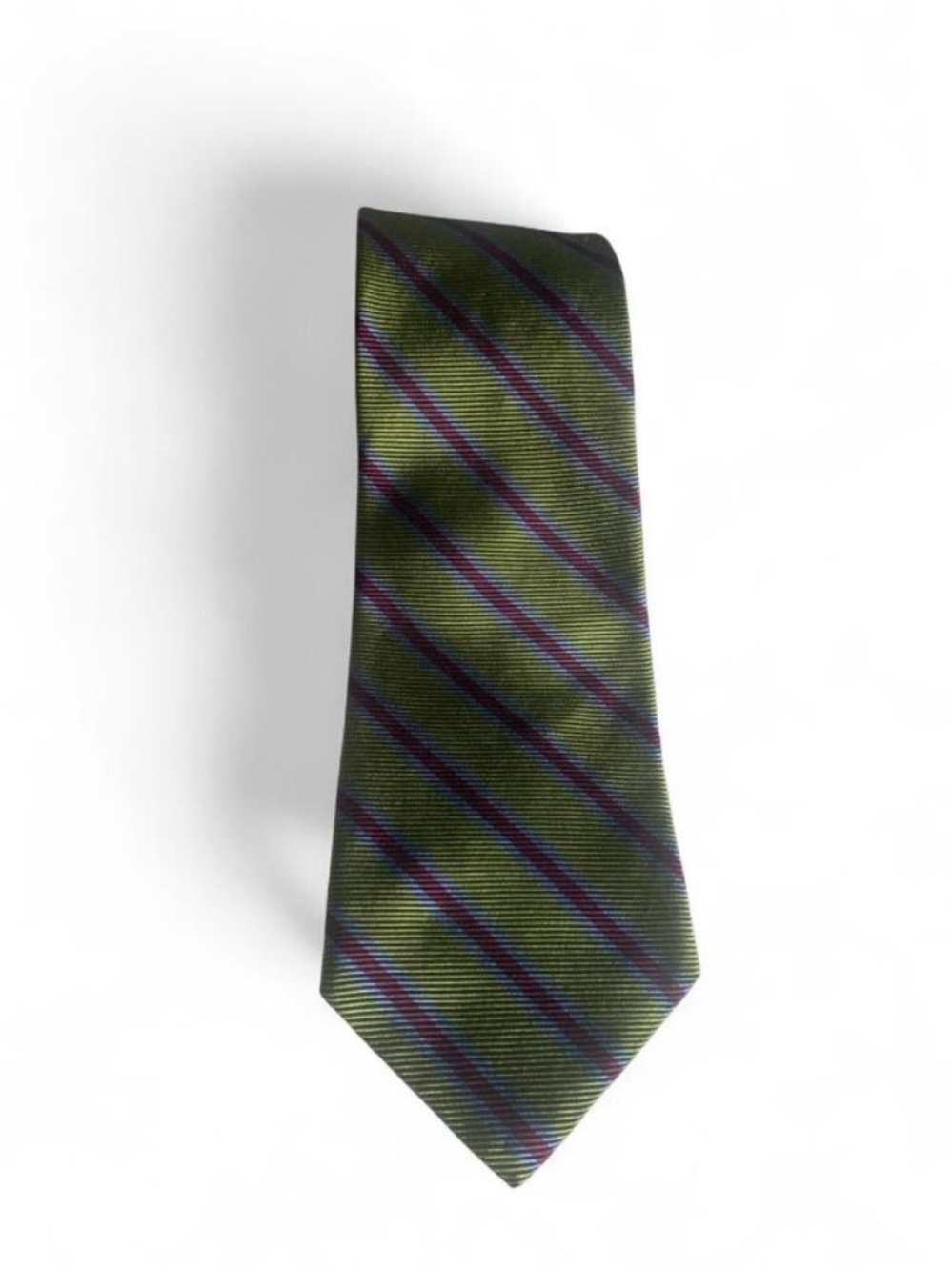Brooks brothers striped silk formal tie necktie green classic work
